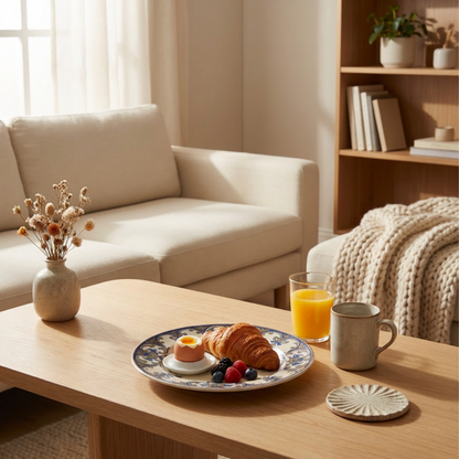 Vintage-Style Ceramic Dinner Plate